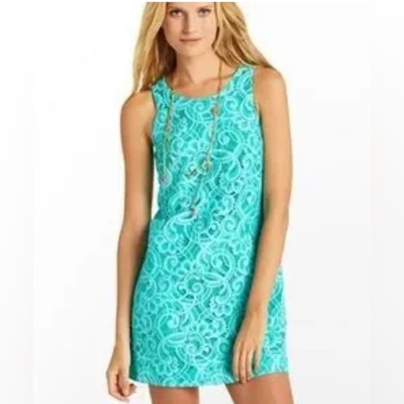 Lilly Pulitzer Dresses & Skirts - EUC SZ 10 Lilly Pulitzer Courtin Teal Lace Sheath